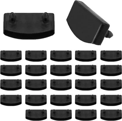 Obrázek produktu pro Sada 24 černých plastových doplňků pro rošt k posteli – náhradní plastové krytky (54 mm x 10 mm) – k upevnění roštu.