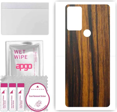 Produktbild von apgo Rückseite Schutzfolie, Skin, kompatibel mit TCL 30 SE, Hinten Displayschutzfolie aus Vinylfolie, kratzfest, einfache Montage - Tigerwood