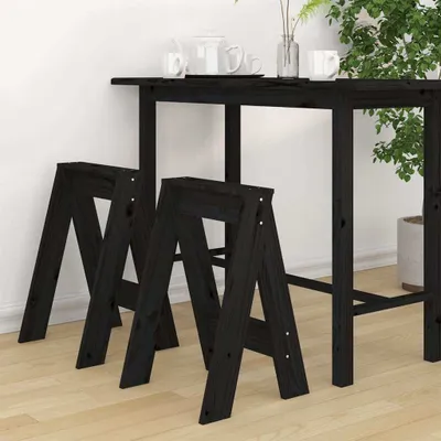 Produktbild von "im Angebot" Hocker 2 Stk. Schwarz 40x40x60 cm Massivholz Kiefer - Hocker CC22017