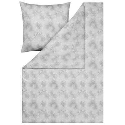 Produktbild von Estella LOESCHEN Atelier Mako-Interlock-Jersey Bettwäsche-Garnitur AMALIE Farbe silber Größe 135x200 + 80x80 cm