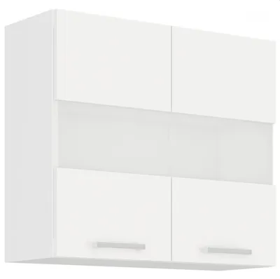 Produktbild von EKO White Glashängeschrank 80 Weiss matt Küchenzeile Küchenblock Einbauküche