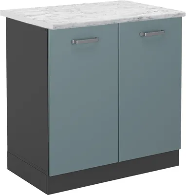 Produktbild von Spülenunterschrank Vicco R-Line Blau-Grau 80 cm AP Marmor, Model 46724