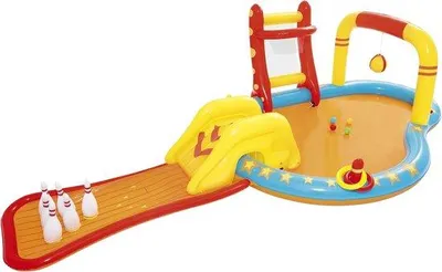 Produktbild von Famanu Kinderpool mit Rutsche 435 x 213 x 117 cm - Blau