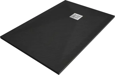 Produktbild von Mexen Stone+ Rechteckige Duschwanne aus Verbundwerkstoff 90 x 70 cm, Schwarz - 44707090