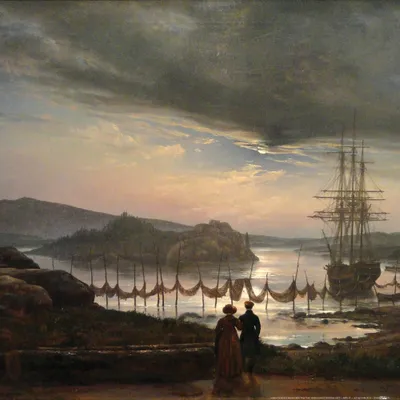 Produktbild von Johan Christian Dahl Kunstdruck Bild - Blick Von Vaekero Bei Christiana, 1827 (40 x 40 cm)