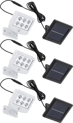 Produktbild von 3er Set LED Solarleuchte, weiß, beweglicher Spot, Bewegungsmelder