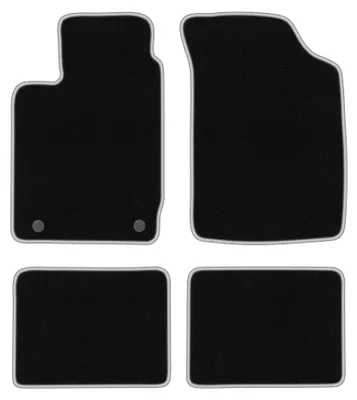 Productafbeelding van Velours automatten voor Renault Clio II 1998-2005 (hatchback) – 4-delig, zwart/zilver, op maat – Wielganizator CARLUX