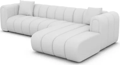 Produktbild von Echtleder L-Form Sofa Amoria Weiß Rechts