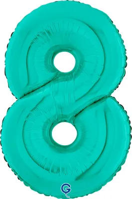 Produktbild von Riesenzahl Folienballon 26"/66cm | Tiffany Zahl: 8