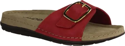 Produktbild von Rohde 5875-43 Damenpantolette, Leder, Cherry (Rot) Weichbettung, mittlere Weite - Damenschuhe Pantolette / Zehentrenner, Rot, leder (nubuk)
