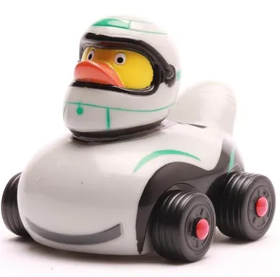 Produktbild von Badeente Ducks on Wheels silber Vinyl 6,5 cm