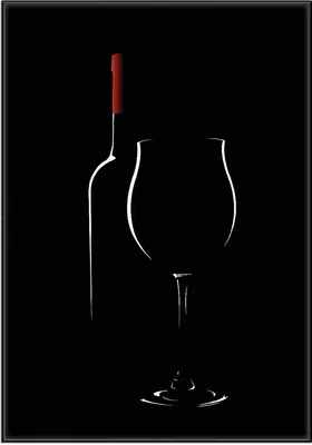 Produktbild von Wallario Wandbild Rotwein bei Nacht, Größe: 70,30 x 100,30 cm, Poster mit schwarzem Aluminiumrahmen