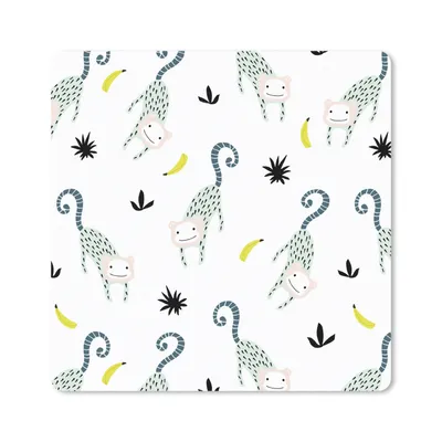 Produktbild von MuchoWow® Mauspad Mousepad Dschungel - Affe - Banane 30x30 cm - Mousepads - Maus Mat - Pad - Mausunterlage - Gaming