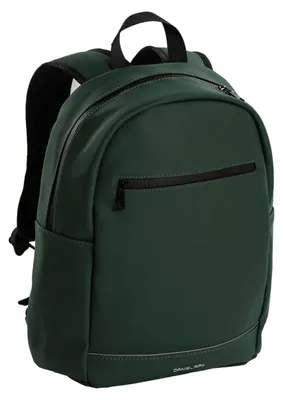 Produktbild von Daniel Ray Rucksack Montgomery aus matten Polyurethan- Tasche mit gepolsterten Laptopfach in Dark Green