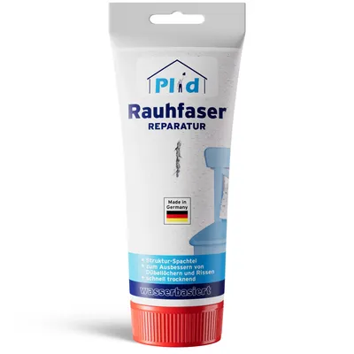 Produktbild von Plid Rauhfaser Reparaturspachtel 0,33 kg – Struktur-Spachtel Spachtelmasse für Wandreparatur, Risse & Dübellöcher, überstreichbar, lösungsmittelfrei