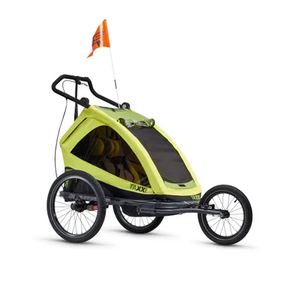 Produktbild von TAXXI ELITE two lemon | Anhänger | Buggy | Jogger | Multifunktionaler Kinderwagen | Alleskönner für zwei | Flexibles Travelsystem | 3-in-1