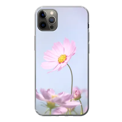 Produktbild von MuchoWow® Handyhülle Schutzhülle Hülle für iPhone 12 Pro Max Blumen - Rosa - Draußen - Natur Silikon Softcase Handy Hülle - Hartschale