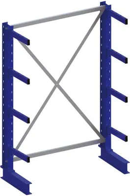 Produktbild von KR GR IPE140 einseitig 3000 x 1300 x 400 RAL 5010 kpl. mit 5 Kragarmen je Ständer System mittel Achs