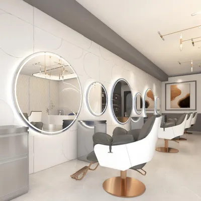 Produktbild von LED-Frisierspiegel mit Aluminiumrahmen – für Salon und Friseurarbeitsplatz 60x60 STD rund