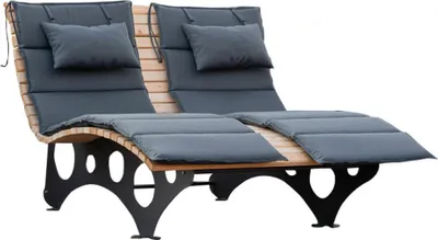 Produktbild von HOME DELUXE - Wellenholzliege TAIGA inkl. 2x Auflage- Waldsofa Schwungliege Relaxliege
