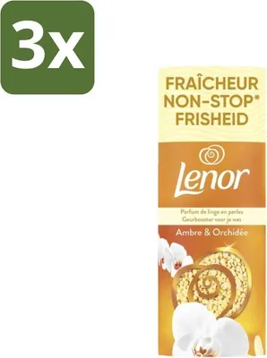Productafbeelding van Lenor – Geurversterker – Amber & Orchidee – 12 wasbeurten – 155 g - Voordeelverpakking - 3 stuks