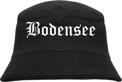 Produktbild von Bodensee Fischerhut - Altdeutsch - bedruckt - Bucket Hat Anglerhut Hut Schwarz S/M