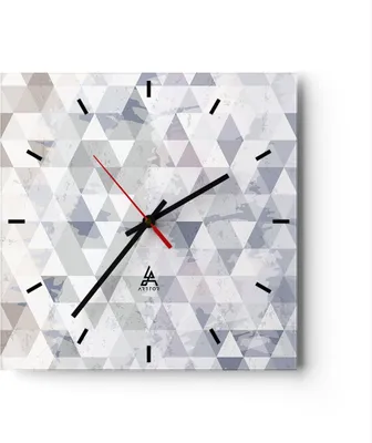 Produktbild von Wanduhr - Quadrat - Glasuhr - Abstraktion modern - 30x30cm - Schleichendes Uhrwerk - Lautlos - zum Aufhängen bereit - Dekoration Modern - Wanddekoration aus Glas - C3AC30x30-4075