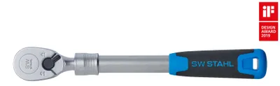 Zdjęcie produktu dla Stalowa grzechotka dwustronna SW, 1/2", wysoki moment obrotowy, 1,075 Nm, przedłużka teleskopowa 06090L