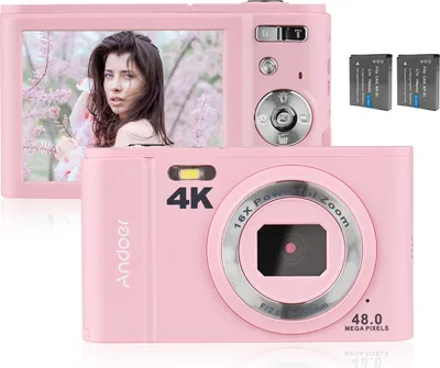 Produktbild von Andoer Tragbare Digitalkamera 48 MP 4K 2,8-Zoll-IPS-Bildschirm 16-facher Zoom Selbstausloeser 128 GB Erweiterter Speicher Gesichtserkennung Anti-Shaking mit 2 Batterien Handschlaufe Tragetasche