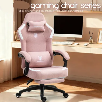 Produktbild von Gaming-Stuhl - Bürostuhl - Computerstuhl - Gamer-Stuhl - Bürostuhl - Ergonomisch mit Kopfstütze und Lendenwirbelstütze