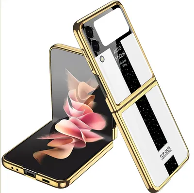 Image de Pour Samsung Galaxy Z Flip3 5G : coque de téléphone portable galvanisée, étui, housse, blanc
