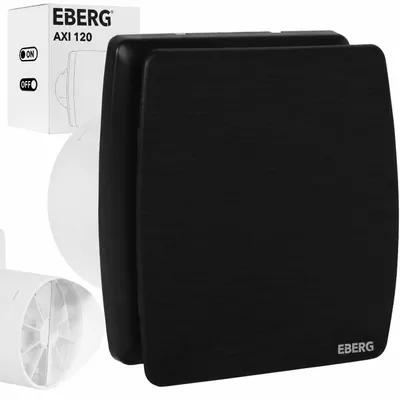 Zdjęcie produktu dla EBERG AXI 120 B Wentylator Łazienkowy 120 mm Klapa Zwrotna Czarny