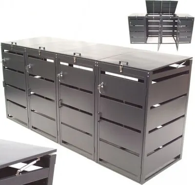 Produktbild von Mülltonnenbox Mülltonnenverkleidung 4er 240L Müllbox Mülltonne 57062