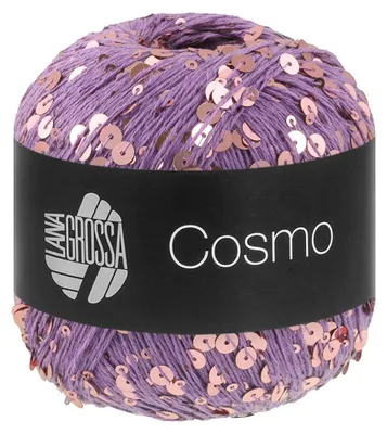 Produktbild von Lana Grossa COSMO 100 g Beilaufgarn aus Baumwolle mit Pailletten 260 m Farbe 027 - Blauviolett