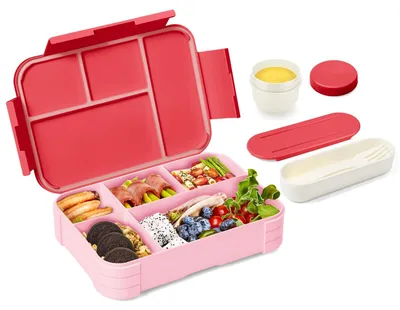 Produktbild von Lunchbox für Kinder mit Fächern, 900 ml auslaufsichere Bento-Box, Lunchbox für Kinder, auslaufsichere Fächer, Snackbox, Lunchbox für Mädchen und Jungen, mikrowellen- und spülmaschinenfest (lila)