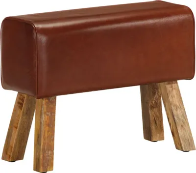 Obrázek produktu pro Lavice gymnastický kůň 58 cm hnědá pravá kůže a mangovník