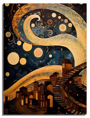 Produktbild von Wallario Magnet für Kühlschrank / Geschirrspüler, magnetisch haftende Folie - 60 x 80 cm, Motiv: Sternennacht über der Stadt