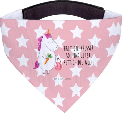 Produktbild von Mr. & Mrs. Panda Halstuch Einhorn Gemüse - Rot Pastell - Geschenk, Dreieckstuch für Hunde, Biomarkt, Unicorn, Hundehalstuch, Hund, Tuch, Einhörner, Wochenmarkt