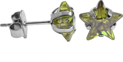 Produktbild von Ohrstecker Chirurgenstahl mit Stern in verschiedenen Farben und Größen Größe - 5 mm Farbe - Grün