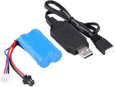 Obrázok produktu pre LiPo batéria 7,4 V 1500 mAh 2S s nabíjacím káblom USB - Kompatibilná s RC hračkami U12A, S033G, Q1, H101 - Konektor SM-2P, dlhá doba prevádzky, modrá