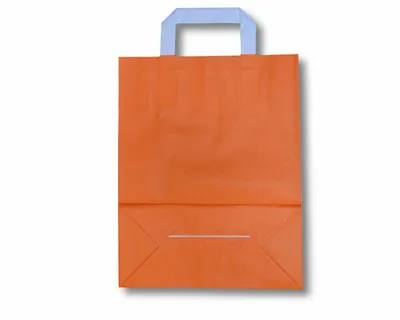 Produktbild von 250x Papiertragetaschen aus Kraftpapier 180+80x220mm orange