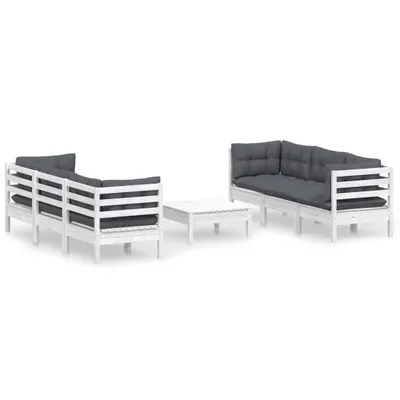 Produktbild von vidaXL 7-tlg. Garten-Lounge-Set mit Anthrazit Kissen Kiefernholz
