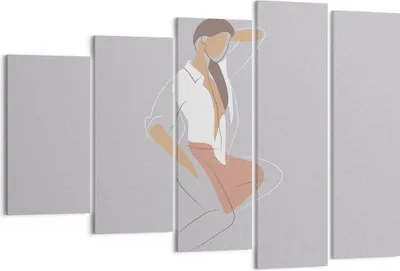 Produktbild von Bild auf Leinwand - Leinwandbild - 5 Teile - Frau Grafik Modern - 150x100cm - Wand Bild - Wanddeko - Wandbilder - Leinwanddruck - Bilder - Wanddekoration - Leinwand bilder - Wandbild - EG150x100-4266