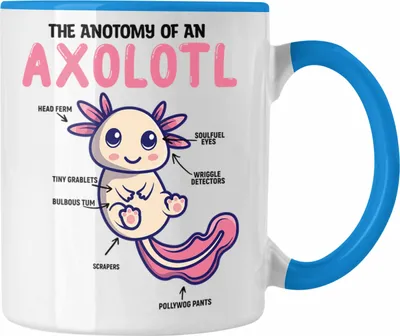Produktbild von Trendation - Axolotl Tasse Geschenk für Schwanzlurch-Liebhaber (Blau)