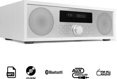 Produktbild von AudioAffairs CD-Mikroanlage, MP3-Audio Stereoanlage, Kompaktanlage mit Bluetooth 3.0, PLL UKW-Radio mit RDS, Fernbedienung
