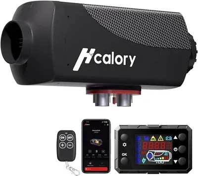 Immagine prodotto di HcaloryAir Riscaldatore Diesel 12V 5KW Aria Diesel Parcheggio Riscaldatore Aria 0.12-0.45L/H Riscaldatore Diesel con Display LCD e telecomando e App Bluetooth Nero