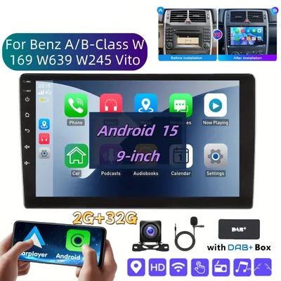 Immagine prodotto di Autoradio da 9 pollici - Sistema multimediale 2-DIN - Navigazione Android - CarPlay wireless - Autoradio touchscreen