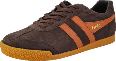 A single brown Gola sneaker with orange accents is shown against a white background.