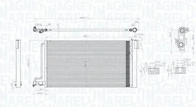 Produktbild von MAGNETI MARELLI 350203796000 Kondensator Klimaanlage Klimakondensator für FORD FOCUS III Turnier +Trockner