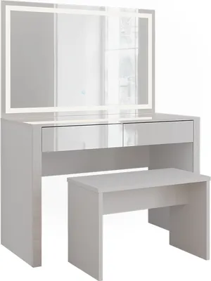 Zdjęcie produktu dla Toaletka Vicco Annabelle Biały wysoki połysk/Biały 110 cm z lustrem LED i ławką, Model 55040